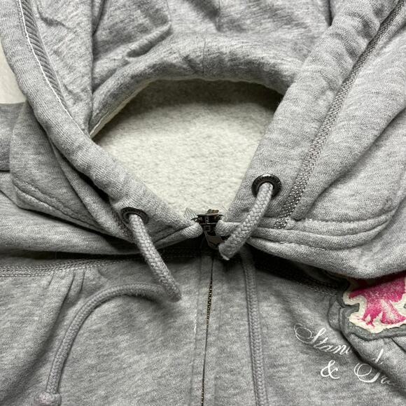 American Eagle Gray Zipup Cuff Hoodie - Picture 4 of 7